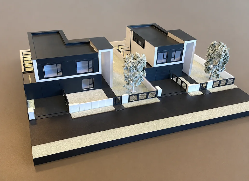 Černobílý model projektu Tempus Design